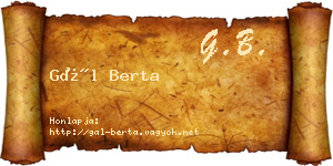 Gál Berta névjegykártya